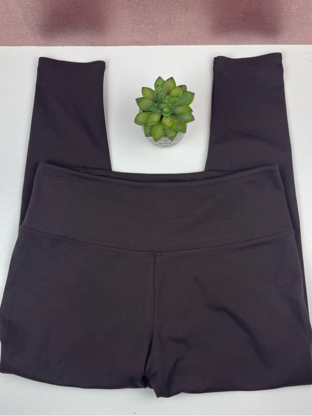 Danskin Solid Brown Workout Athletic Leggings Women XL Extra Large Stretch